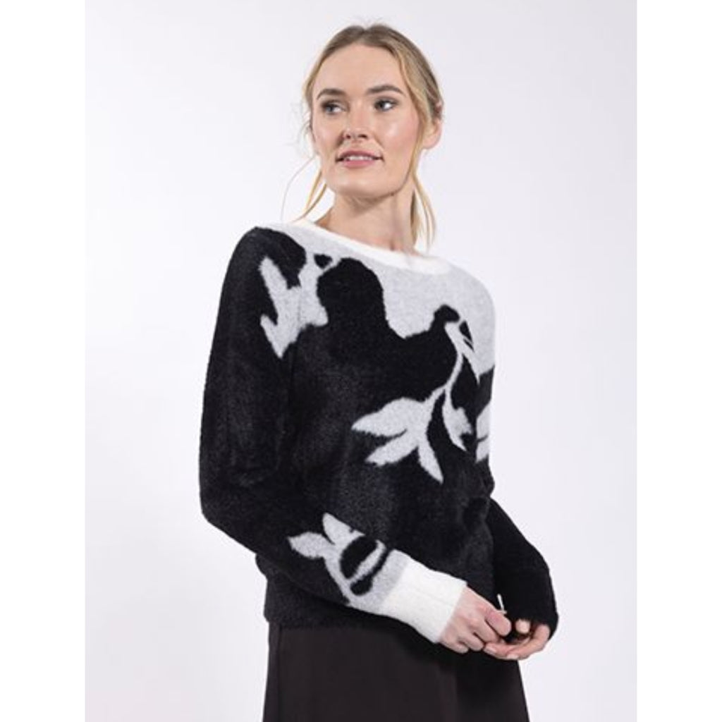 Anthropology retailer HWR Intarsia Needlepoint Floral Sweater