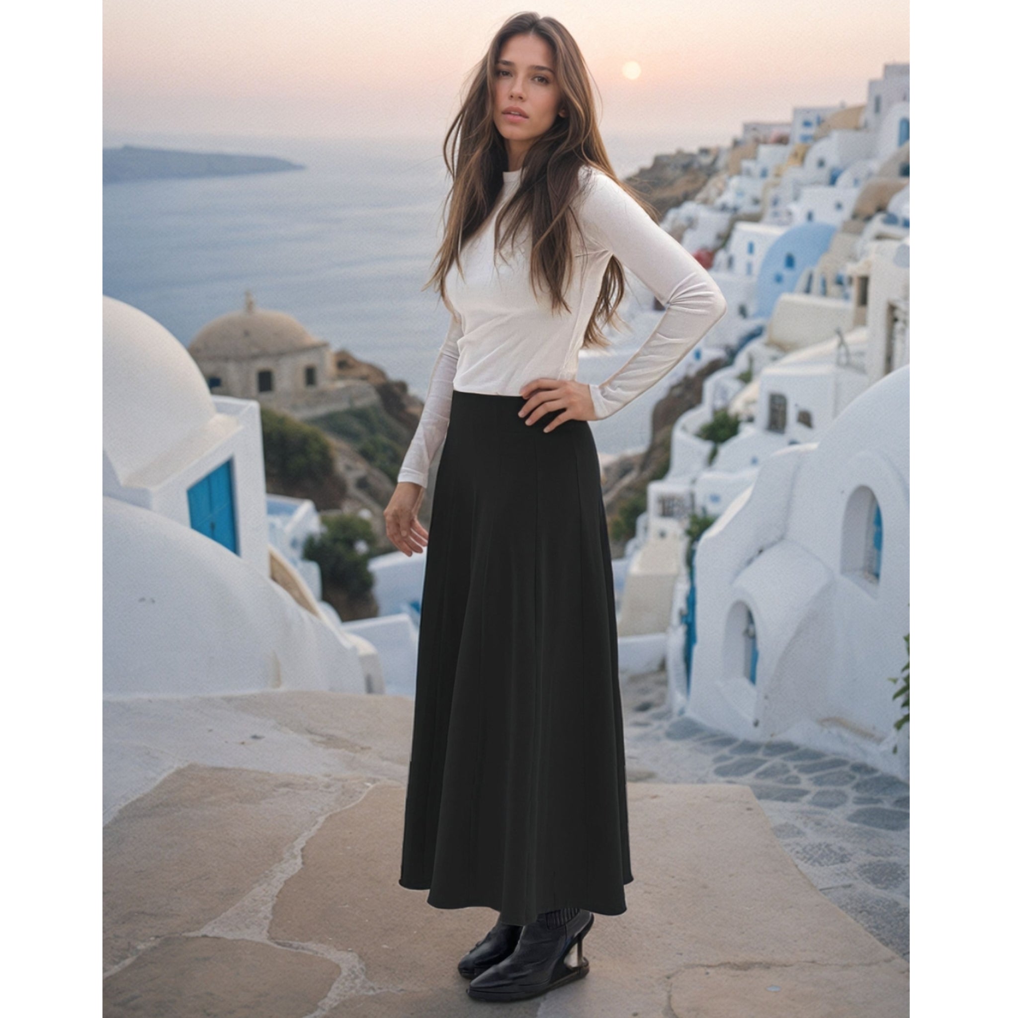 Black Panel Midi Maxi Skirt 34 – The Mimi Boutique