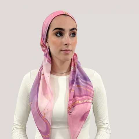 Pink Marble Headscarf by Valeri Many Styles