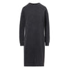 Acid Wash Sweatshirt Dress Black