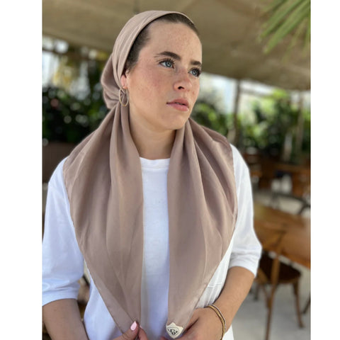 Taupe Classic Pre-tied SB Headscarf