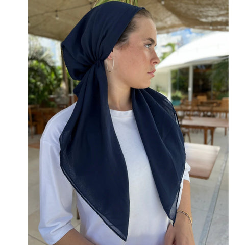 Navy Classic Pre-tied SB Headscarf