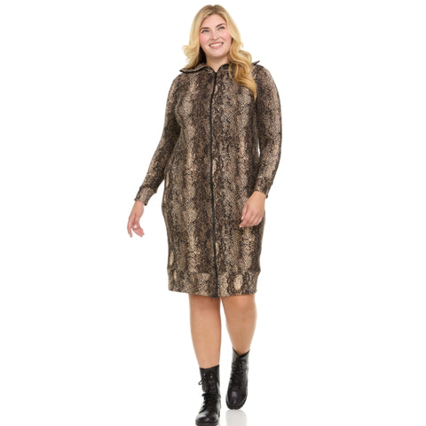 Plus Connie Dress Taupe Snake