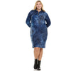 Plus Bonnie Dress Navy Tye Dye