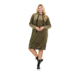 Plus Lori Velvet Cocoon Dress Olive