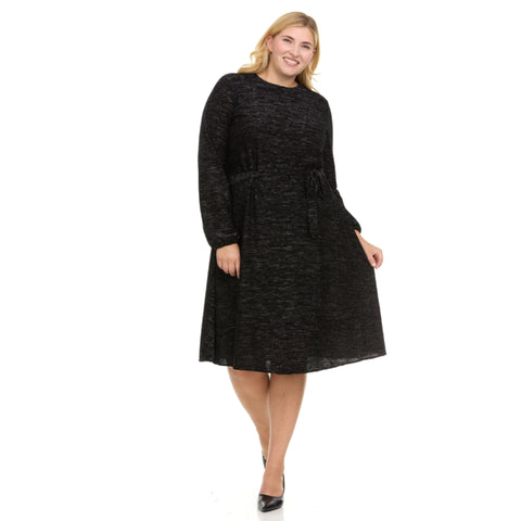 Plus Jenny Velvet Dress Black/Lurex