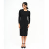 Black Loose Basic Dress by DF