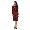 Maroon Floral Velvet Loose Basic Dress by DF