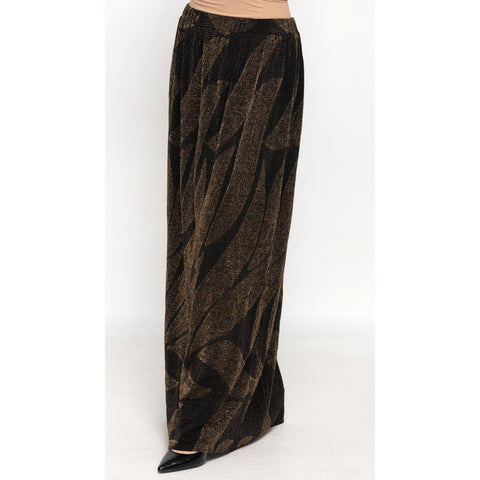 Gold/Black Sparkle Maxi Skirt