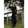 Black Ruched Center Mesh Maxi Dress