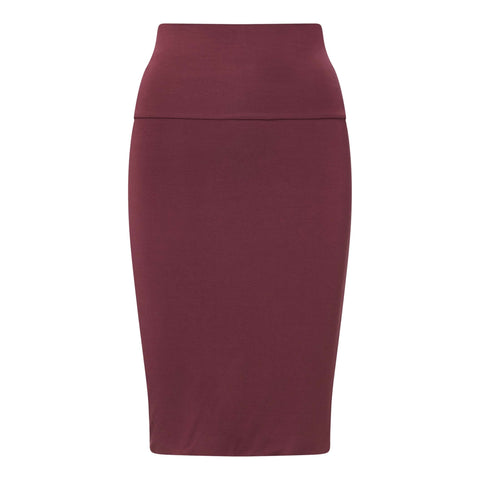 Modal Slim Pencil Skirt Merlot