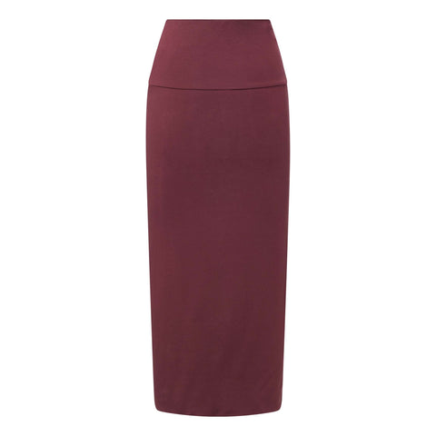 Modal Midi Slim Skirt Merlot