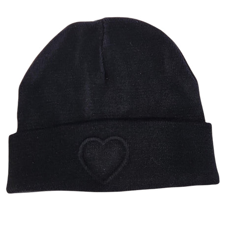 Dacee Cuffed Winter Hat Stamped Heart