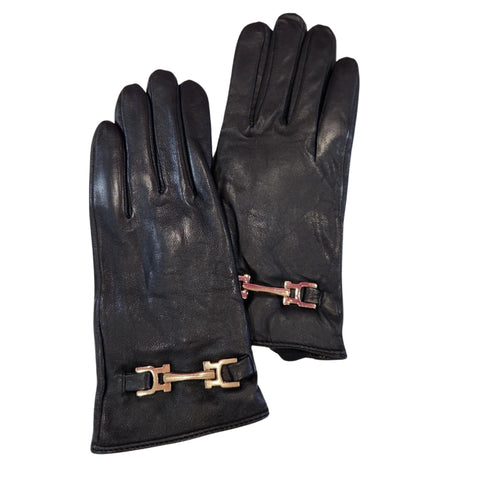 Buckle Leather Gloves