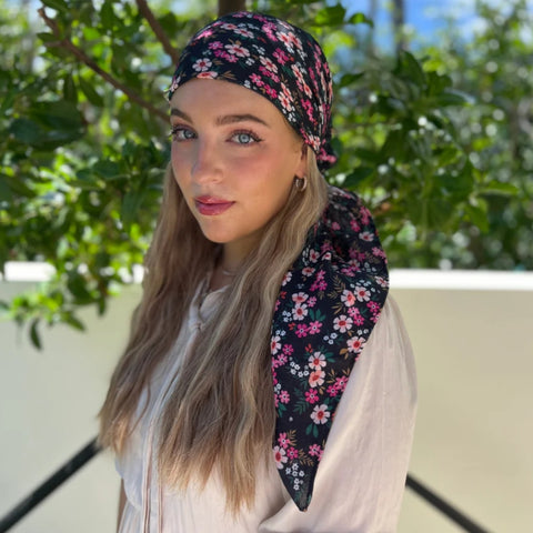 Black Liberty Floral SB Headscarf