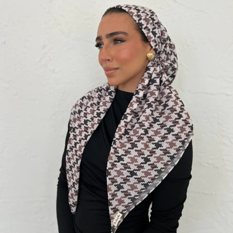 Neutral Houndstooth SB Headscarf