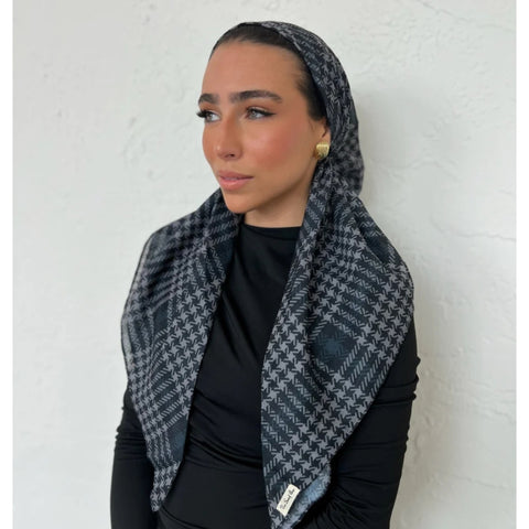 Charcoal Plaid SB Headscarf