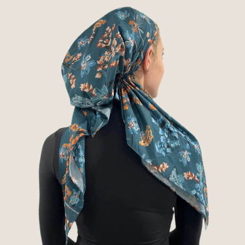 Rustic Teal Headscarf by Valeri Many Styles