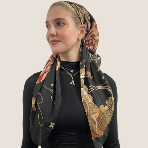 Vintage Rose Headscarf by Valeri Many Styles