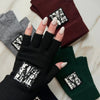 Tweed Logo Fingerless Gloves By Valeri