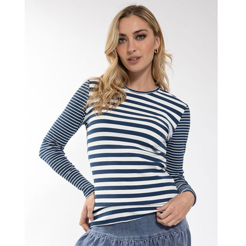 Blue Combo Stripe Tee