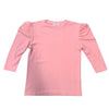 Ribbed Puff Sleeve Coral Top