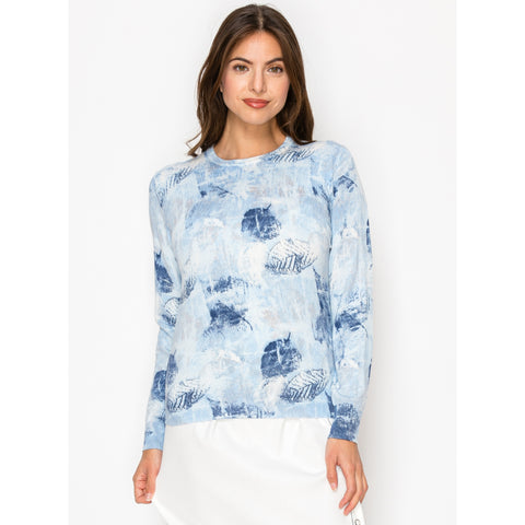 Powder Blue Leaf Sweater