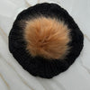 Black Cableknit Pom Beret by Valeri