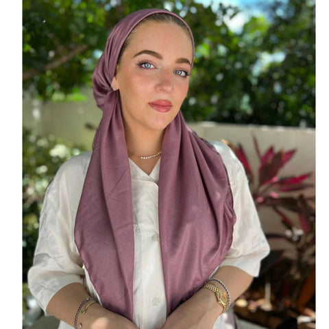 Shimmer Plum Pretied SB Headscarf