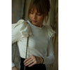 White Ruffle Shoulder Tee by Adina LV