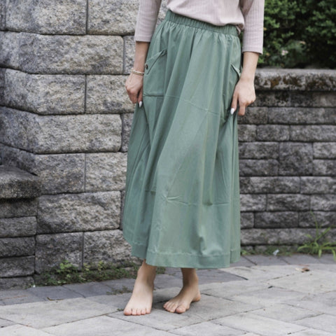 Soft Green Midi Skirt