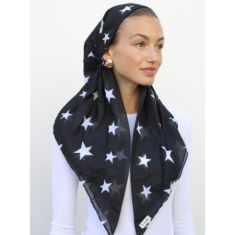 Black & White Stars Headscarf SB