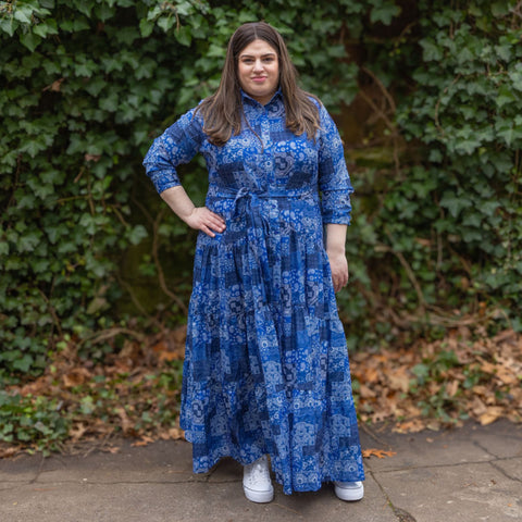 The Patchwork Dress Blue Paisley