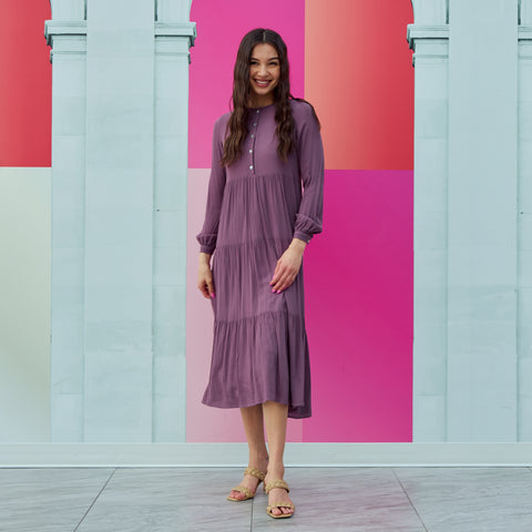 Giselle 2.0 Dress Plum Solid