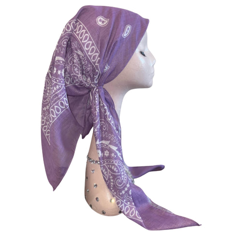 Bandana Paisley Print Pre-tied Open Back Headscarf Itsyounique