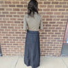 Black Denim Maxi Skirt by Ivee