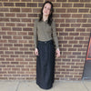 Black Denim Maxi Skirt by Ivee