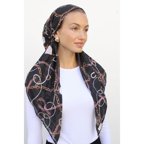 Watercolor Gold Chains Headscarf SB