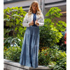 Chambray Tiered Maxi Skirt