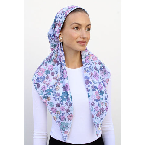 Lilac Floral Garden Headscarf SB