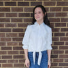 White Satin Tie Blouse