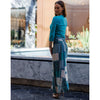 Teal Chiffon Maxi Skirt