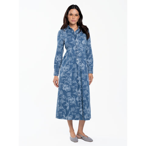 Dylan Dress Denim Paisley