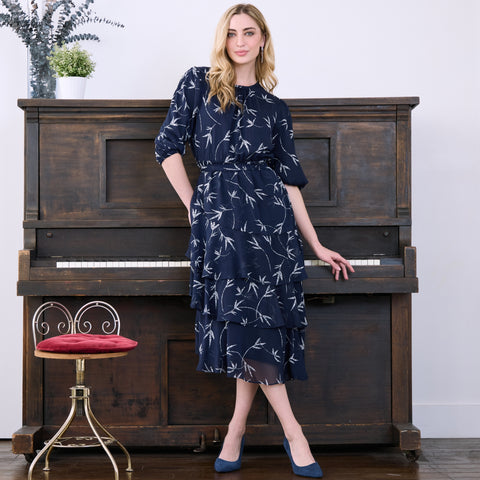 Raquel Layered Dress Navy