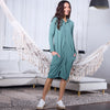 Carrie Rib Hoodie Dress Mint