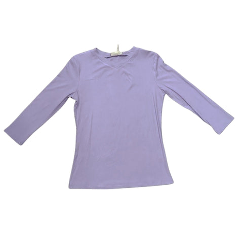 Dark Lavendar Micro Ribbed V-Neck Tee