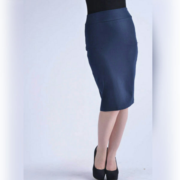 Stretchy Modal Pencil Skirt Navy The Mimi Boutique