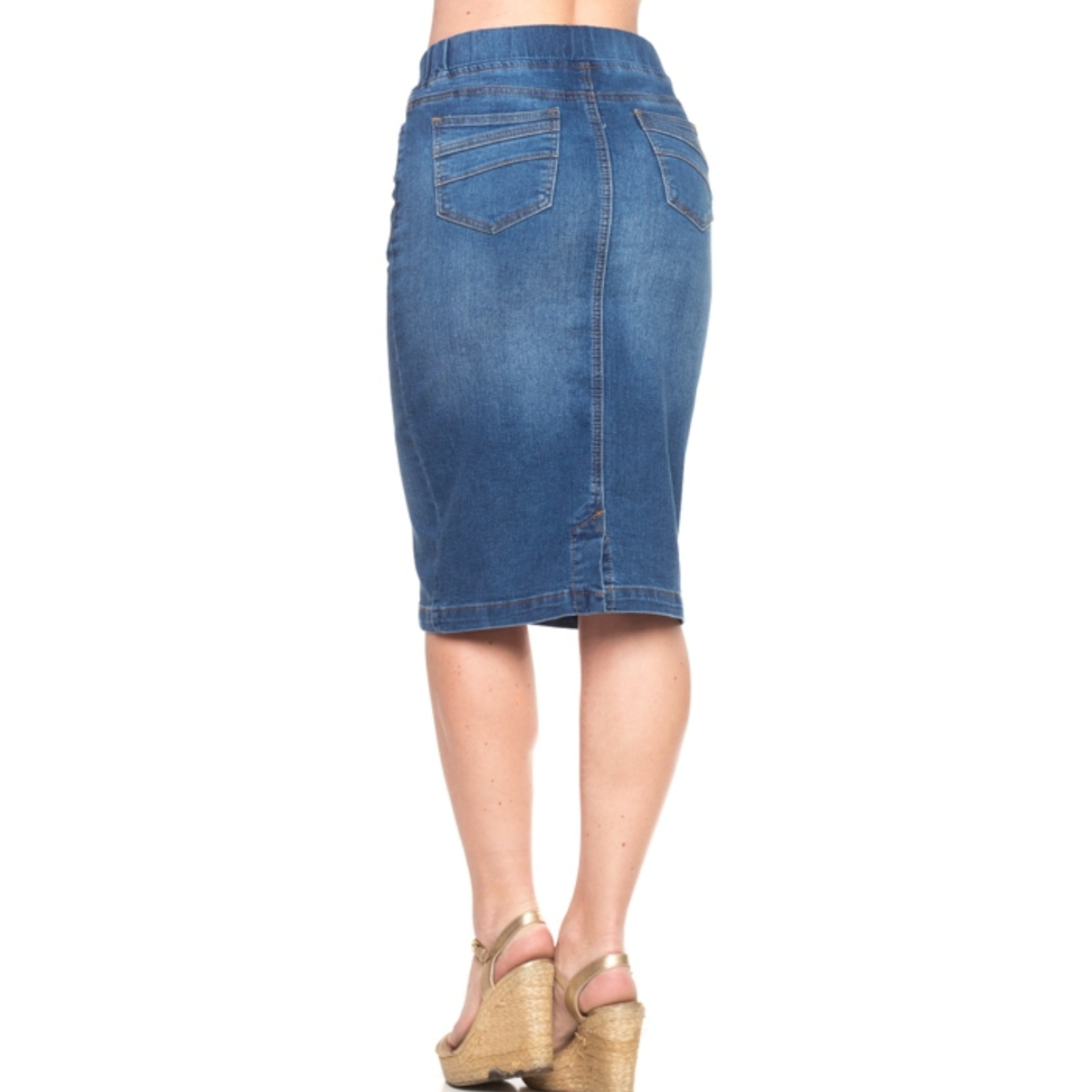 Indigo Vintage Wash Asymmetric Micro Denim Skirt