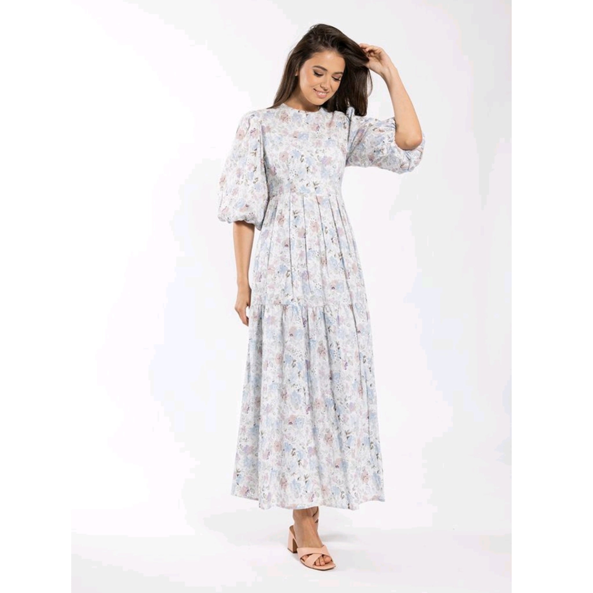 Watercolor floral 2024 maxi dress